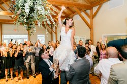 Indoor Barn Receptions with Dancing Group