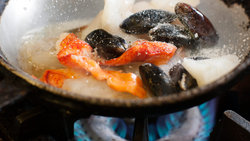 Restaurant Seafood Stove Pan Cooking