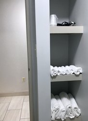 Towel Cubby with hairdryer