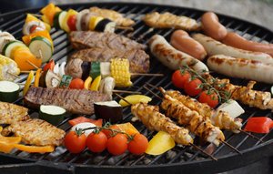 Hot Dogs and Vegetables on the Grill - Local Favorites