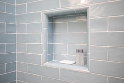 Shower Nook & Toiletries in Private Bathroom