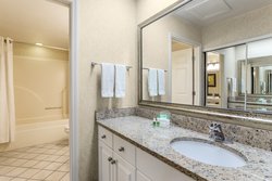 Our 2 Queen Suite offers a spacious bathroom with separate vanity.