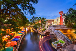 San Antonio Skyline With River Walk