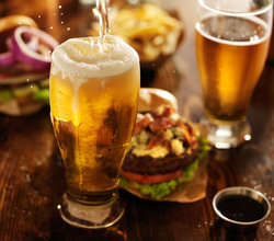 burger and a beer