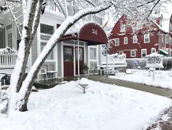 Irving House entrance in winter