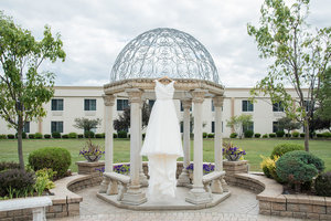 Wedding Dress At Outdoor Wedding Venue In Elmhurst