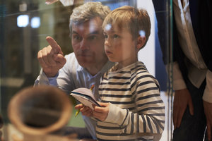 Father Son At Museum Exhibit