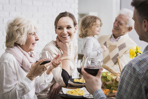 Multigenerational Family At Dining Table