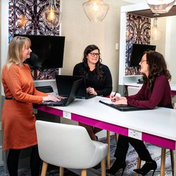 Bar And Lounge With Women Having Meeting