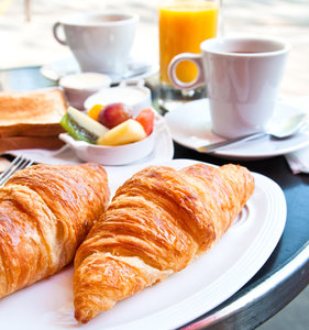 Breakfast Croissant And Coffee